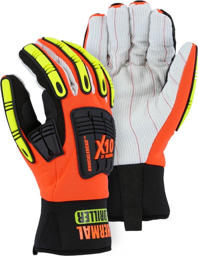 KNUCKLEHEAD DRILLER X10 WINTER LINED GLOVE WITH COTTON PALM AND IMPACT PROTECTION (SIZE X-LARGE) 