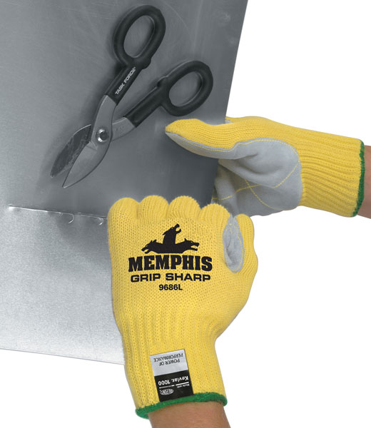 9686 - Memphis Grip Sharp™ 100% DuPont™ Kevlar® Brand Fiber Shell with Leather Palm 